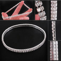 1/2/3/4/5 Rows Bracelet Fashion Wedding Jewelry For Bridal, Crystal Rhinestone Stretch Bracelet Bangle Bling Wristband For Women Good Vibrations