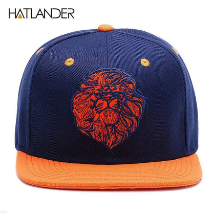 High quality lion face embroidery snapback cap cool king hip hop hat for boys and girls Good Vibrations