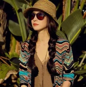 Summer Hats for Women Men Bow Straw Hats Beach Jazz Panama Cape Boat Hat Women Bohemia Travel bone Good Vibrations