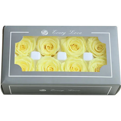 YO CHO 8PCS/Box A Eternal Rose Flower 4-5cm Preserved Fresh Flower Rose Valentine's Day Gift Wedding Thanksgiving Eternal Flower Good Vibrations