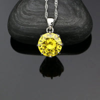 925 Sterling Silver Bridal Jewelry Sets For Women Yellow Cubic Zirconia Earrings Pendant Ring Bracelet Necklace Set Good Vibrations