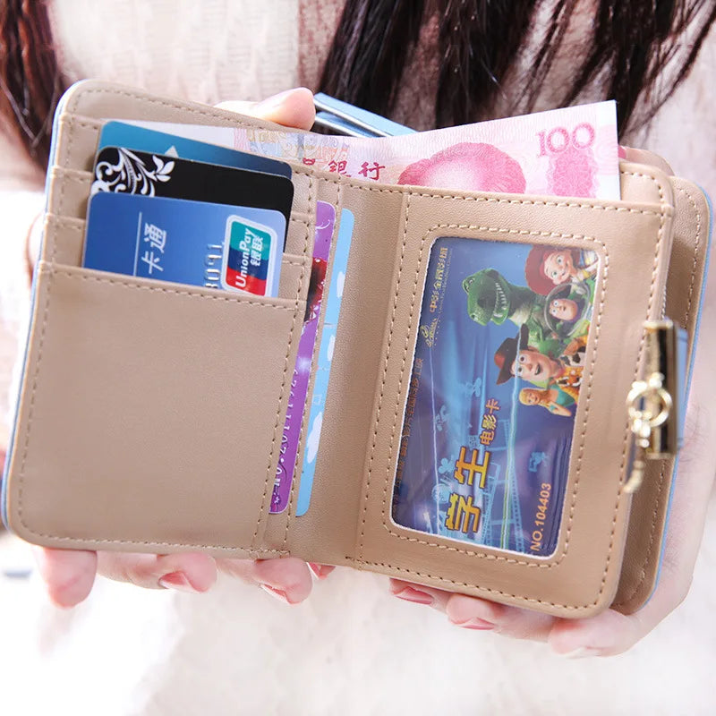 Women's PU Leather Wallet Purse Female Small Walet Portomonee Lady Short Money Bag Good Vibrations