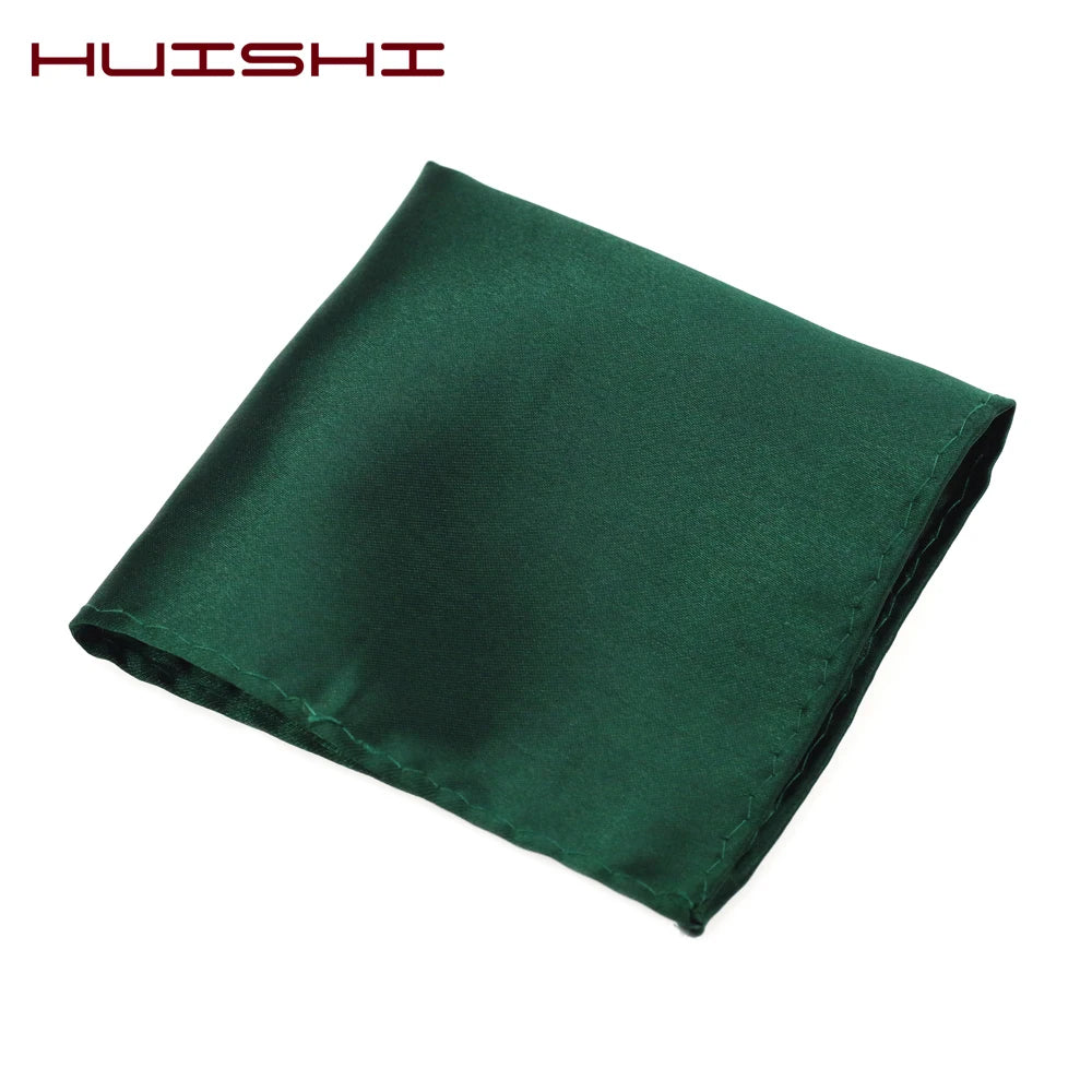 HUISHI Solid Handkerchief Vintage Fashion Party Pocket Hanky For Suit Men's Handkerchief Groomsmen Pocket Square Hanker Good Vibrations