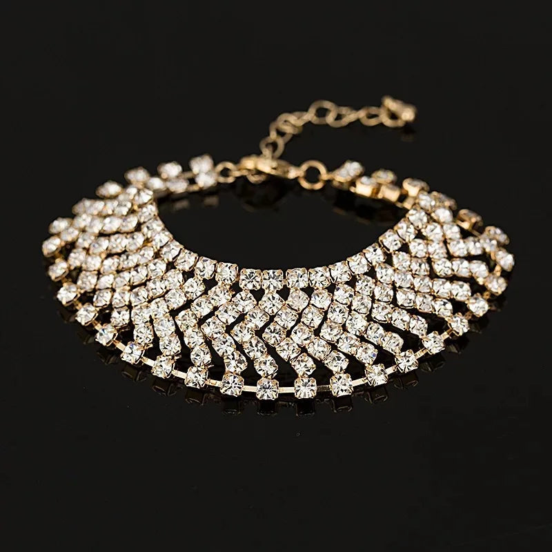 women's Bracelet Elegant Rhinestone Crystal Chain Female Jewelry Accessories Good Vibrations