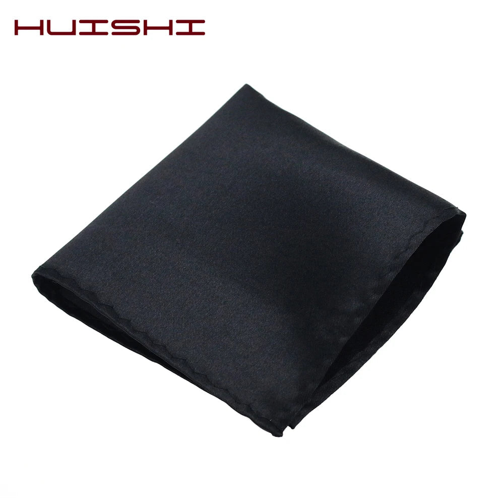 HUISHI Solid Handkerchief Vintage Fashion Party Pocket Hanky For Suit Men's Handkerchief Groomsmen Pocket Square Hanker Good Vibrations