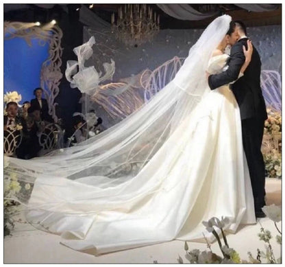 V071 Hot Selling Romantic Outdoor Simple Wedding Bridal Veils 1.5M,3.4M.6M Long High Quality Bridal Wedding Accessories Good Vibrations