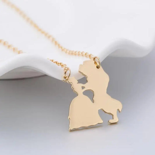 2025 New Movie Jewelry Beauty and the Beast Necklace for Women Prince Princess Pendant Necklaces Lover Accessories Gifts Good Vibrations Adult Super Store