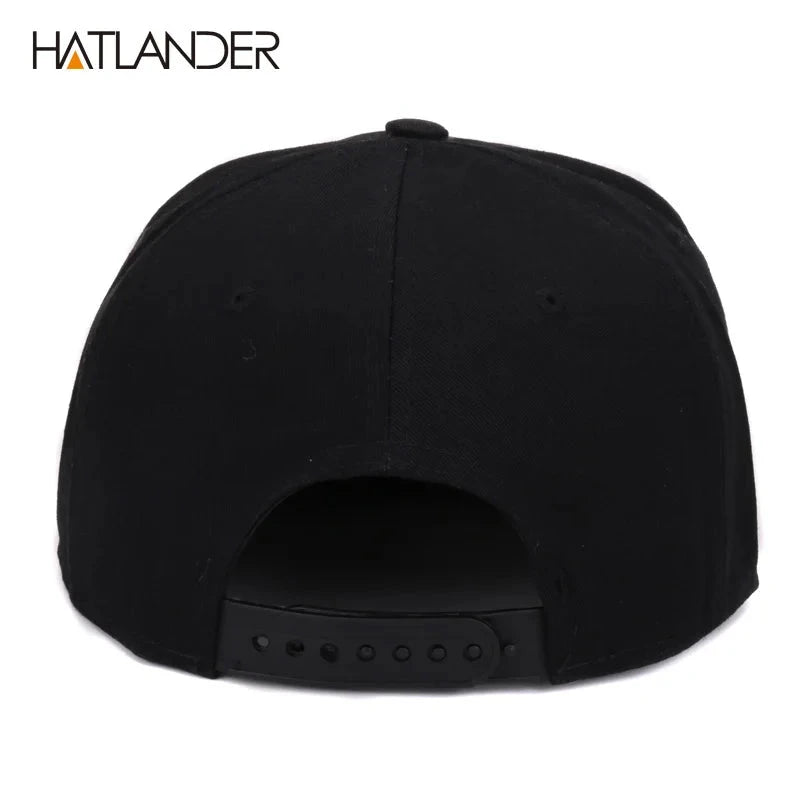 [HATLANDER]Embroidery Skull baseball caps hats hip hop snapbacks flat brim bones gorra sports snapback caps for men women unisex Good Vibrations