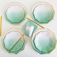 Pink Party Plates Rainbow Gold Dot Dinner Plates/cups/straws/Napkin Dishes Party Birthday Wedding Party Event Tableware Decorate Good Vibrations