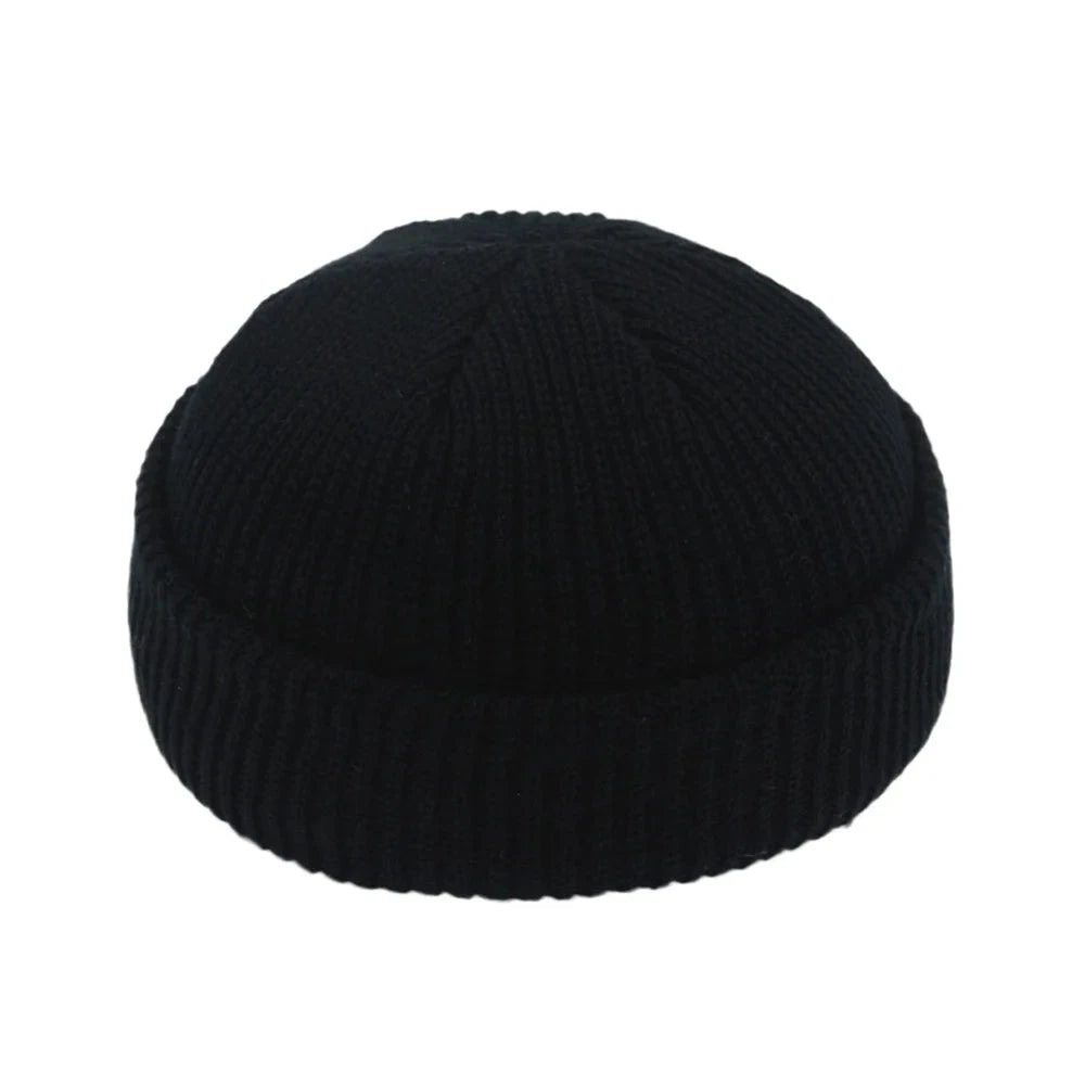 Hip Hop Beanie Knitted Hat Men Skullcap Women Winter Warm Brimless Unisex Baggy Melon Cap Cuff Docker Fisherman Beanies Hats Good Vibrations