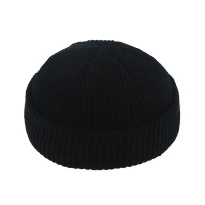 Hip Hop Beanie Knitted Hat Men Skullcap Women Winter Warm Brimless Unisex Baggy Melon Cap Cuff Docker Fisherman Beanies Hats Good Vibrations