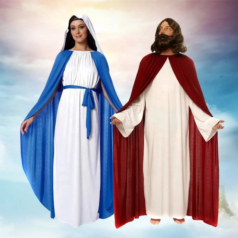 Halloween Costume Cosplay Jesus Christ Outfit Male Missionary Priest the Virgin Mary Priest Nun Bishop Costume Good Vibrations