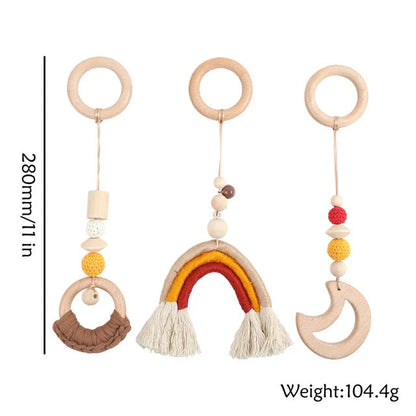 Baby Toys Wooden Play Gym Toys Nordic Baby Room Decor Wood Nursery Sensory Toy Gift Infant Room Clothes Rack Accessories Rattles Good Vibrations