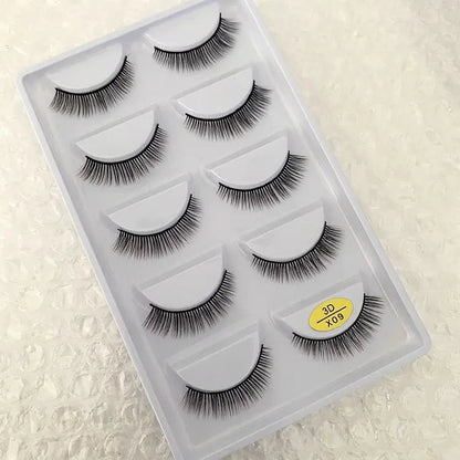5 Pairs Multipack 3D Soft Mink Hair False Eyelashes Handmade Wispy Fluffy Long Lashes Natural Eye Makeup Tools Faux H13 E08 E01 Good Vibrations