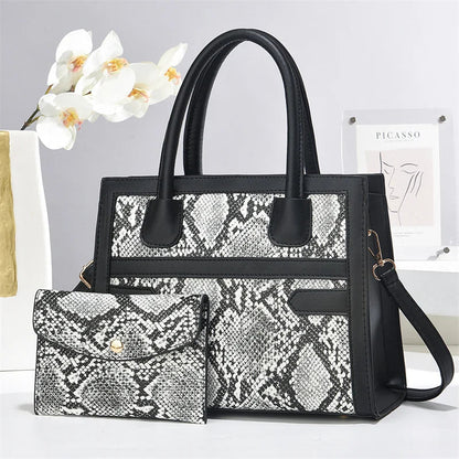 2024 Retro Contrasting Print Casual Tote Handbags Women's Zipper Closure Shopping Shoulder Bag Wholesale Good Vibrations