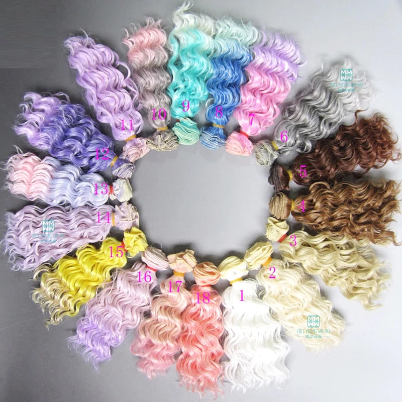 15cm & 25cm*100cm Wool rolls dolls wig for 1/3 1/4 1/6 BJD/SD Doll hair Accessories Good Vibrations