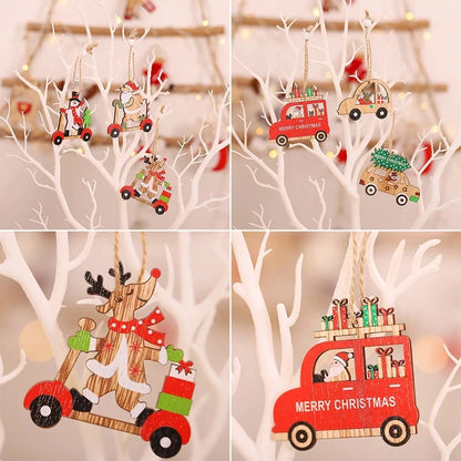 Christmas Wooden Pendant Merry Christmas Tree Decoration for Home 2025 Christmas Ornament Xmas Navidad Gifts Happy New Year 2026 Good Vibrations