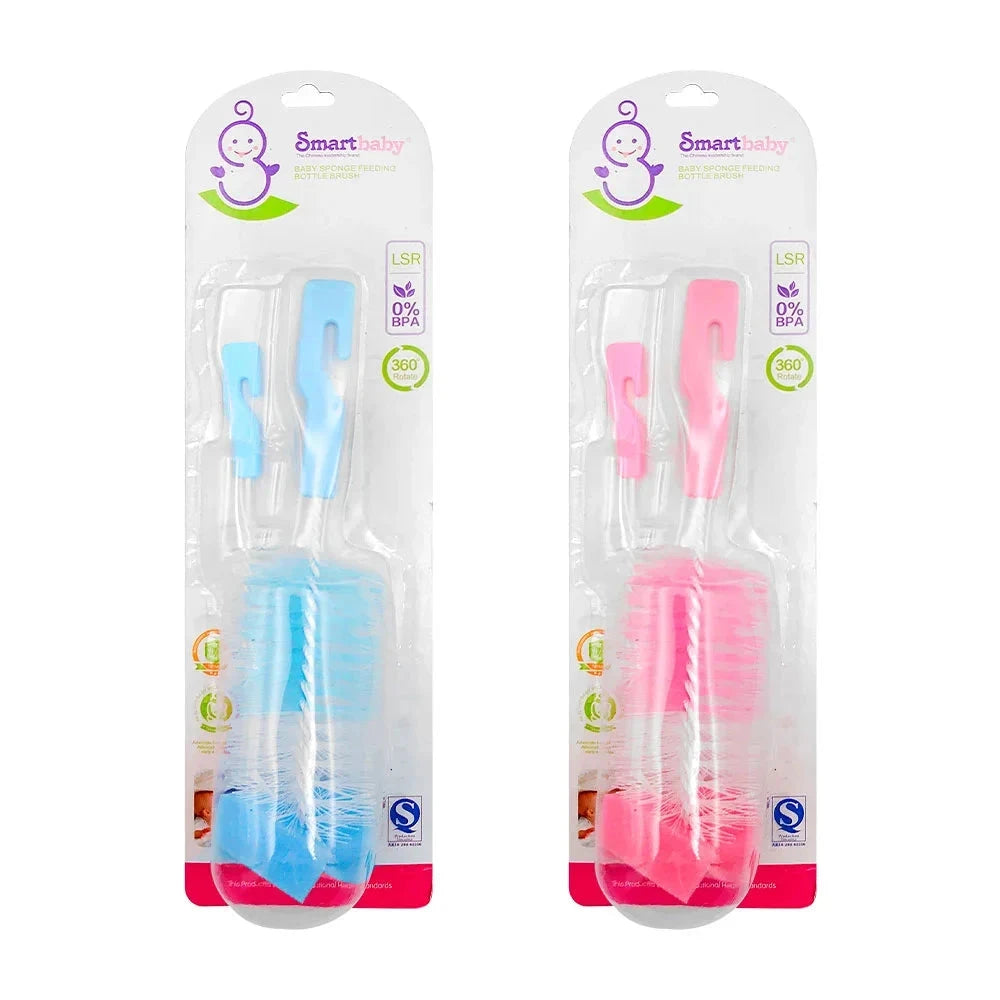 GDL Pair of Diverse Size Bottle Brushes with Plastic Hook for Cleaning Baby Bottles & Smart Baby 22-0024 Good Vibrations