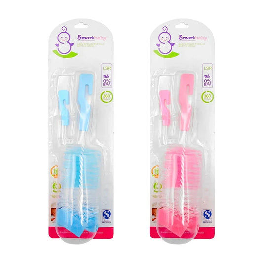 GDL Pair of Diverse Size Bottle Brushes with Plastic Hook for Cleaning Baby Bottles & Smart Baby 22-0024 Good Vibrations