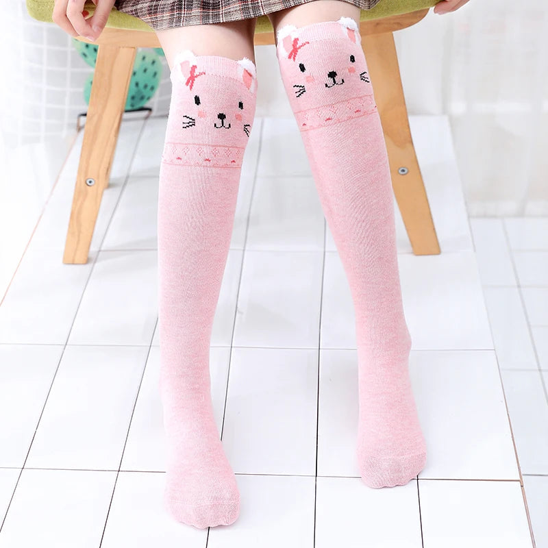 toddler child high knee Socks Three-dimensional cute Cartoon fox cat unicorn Cotton Over knee kids baby girls Sock Spring Autumn Good Vibrations