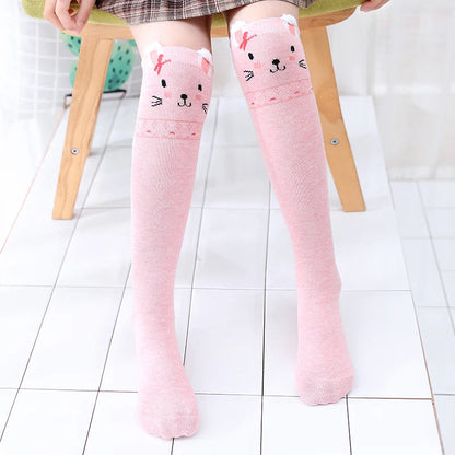 toddler child high knee Socks Three-dimensional cute Cartoon fox cat unicorn Cotton Over knee kids baby girls Sock Spring Autumn Good Vibrations