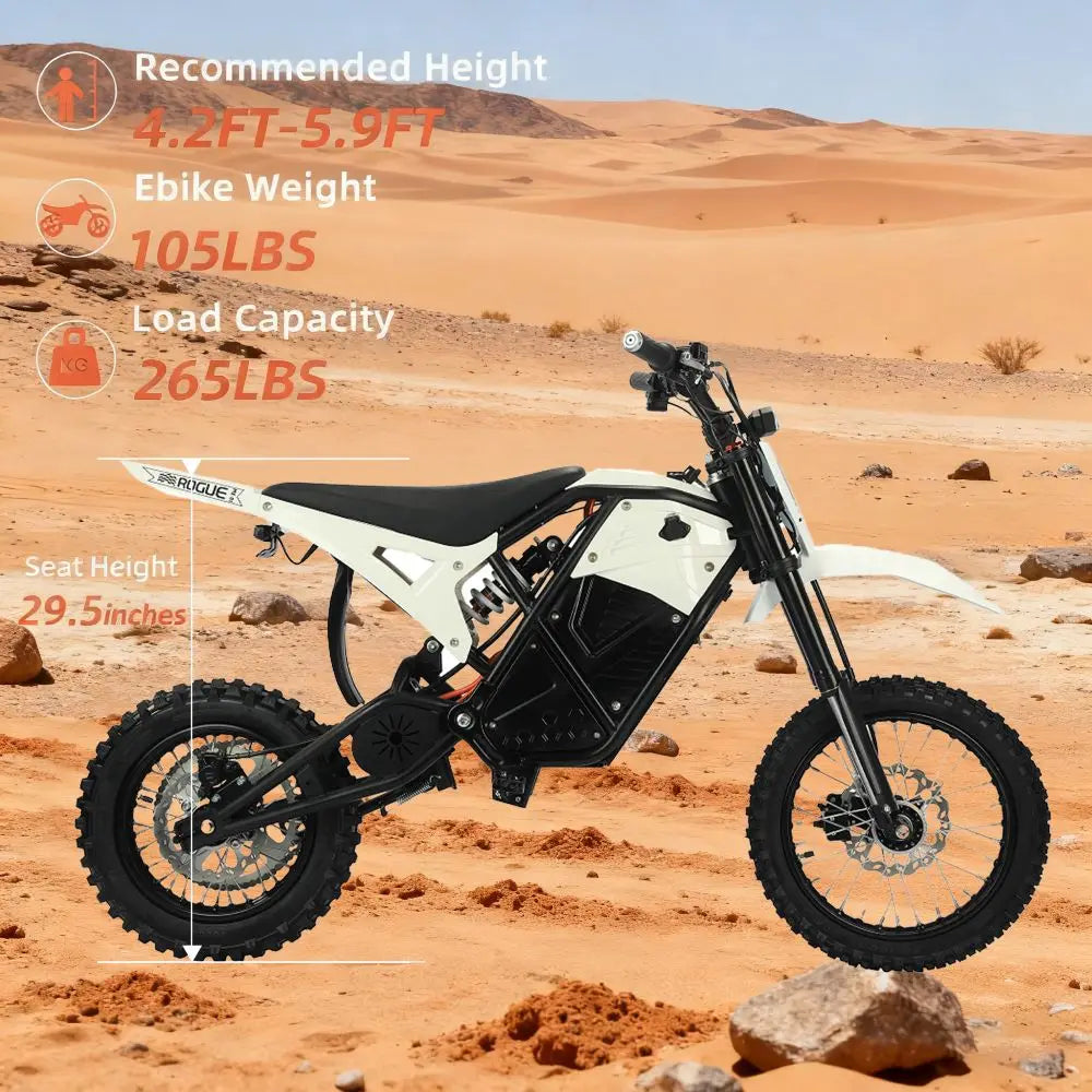 2000W 200N.M High Torque Adults Teenager 48V Dirt Bicycle Electric Bike with Hydraulic Dis Brake Good Vibrations