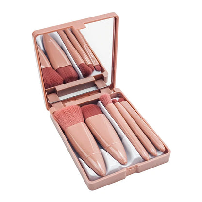 Makeup Brushes Set Travel 5-Piece Multi-Function Synthetic Hair Fan Brush Cosmetic Kit for Powder Blush Foundation Eye Shadow Good Vibrations
