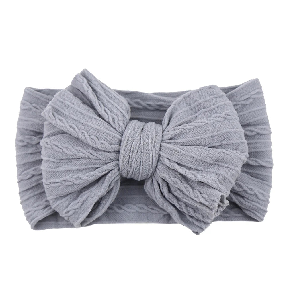 Solid Cable Bow Baby Headband for Child Nylon Layers Headwear Kids Elastic Turban Headwraps Newborn Boys Girls Hair Accessories Good Vibrations