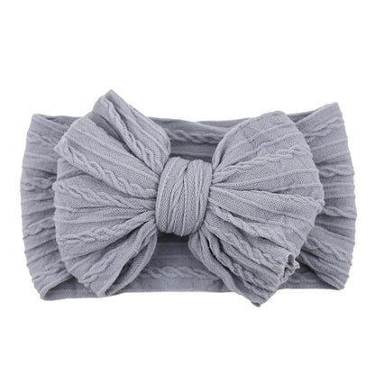 Solid Cable Bow Baby Headband for Child Nylon Layers Headwear Kids Elastic Turban Headwraps Newborn Boys Girls Hair Accessories Good Vibrations