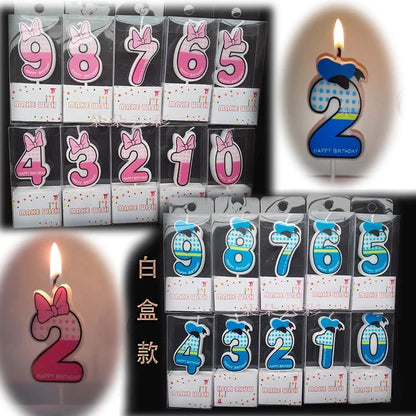 Birthday Candle Mouse Party Decorations Number Candle Cake Toppers Decorations for Home Kids's Gift Candle DIY Cake Flags Good Vibrations
