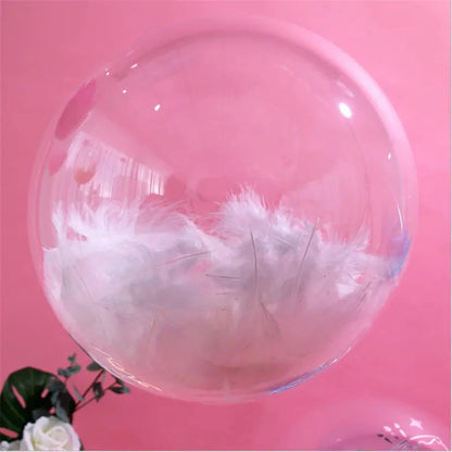 DIY Wedding Decoration Children's Birthday  Helium  Bobo Feather Transparent PVC Balloon Party Anniversary Good Vibrations