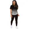 Two Piece Sets Women Outfits Summer Fashion Printed Round Neck Short Sleeved Top & Casual Skinny Shorts Set Streetwear Good Vibrations
