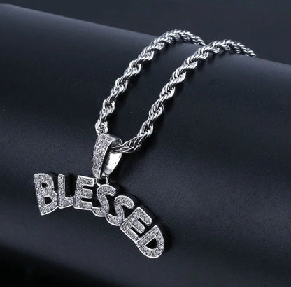 Hip Hop Ice Out Square Crystal S-A-V-A-G-E Letter Pendant Necklace for Men and Women Street One Last Party Trendy Jewelry Gift Good Vibrations
