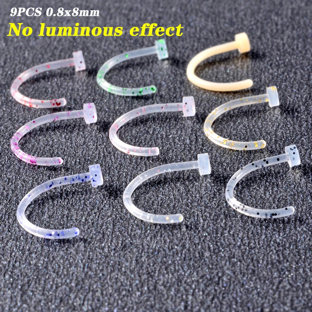Surgical Steel Bar Tongue Rings Acrylic Glow in the dark ball Tongue Barbell Luminous Acrylic Ball Belly button Ring Piercing Good Vibrations