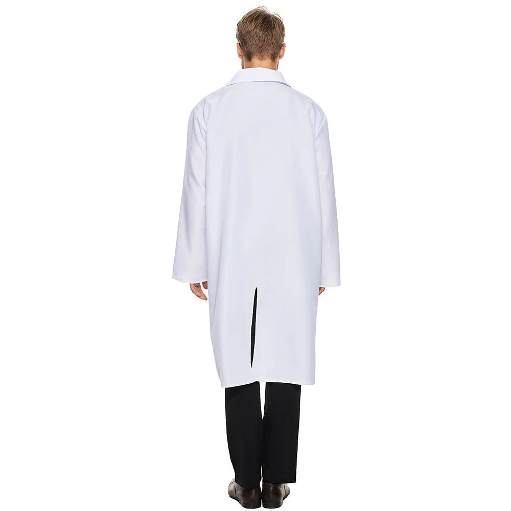 Family Halloween Costume Mad Scientist Costume With Wig White Unisex Lab Uniform Carnival Party Purim Stage Performance Props Good Vibrations
