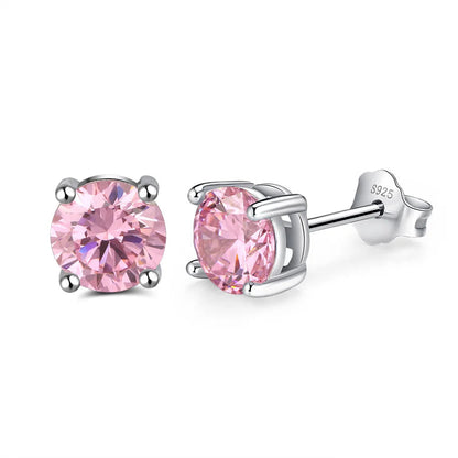 High Quality 925 Sterling Silver Simple and Stylish Four-claw Set with Zirconia Earring Wedding Jewelry for Women Men Wholesale Good Vibrations