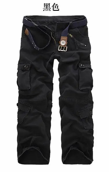 spring Autumn washing Multi-pocket camouflage overalls men cotton uniform pants men baggy cargo pants men,size 28-40 Good Vibrations