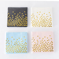 20Pcs Gold Dot Disposable Tableware Paper Towel Napkins Cups Tablecloth Plates Straws for Birthday Wedding Party Supplies Good Vibrations