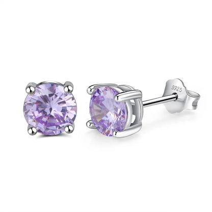 High Quality 925 Sterling Silver Simple and Stylish Four-claw Set with Zirconia Earring Wedding Jewelry for Women Men Wholesale Good Vibrations