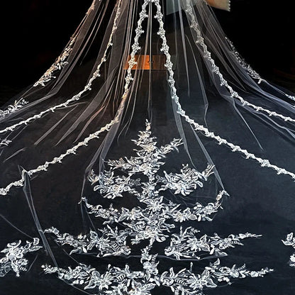 S7692F   Hot -selling Bride Is Married to Super Fairy Long Tail  Advanced Face Long Bridal Veils Elegant Good Vibrations