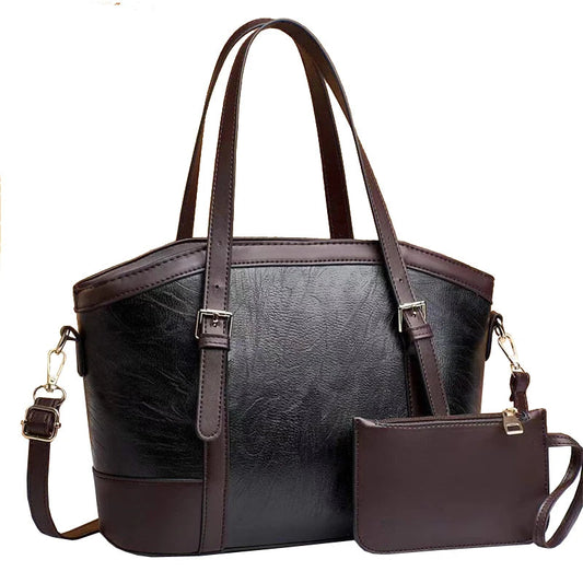 2022 New Bags Foreign Trade Models Stitching Design Shoulder Bag Large Capacity Mother and Child Bag Handbag Sets Good Vibrations