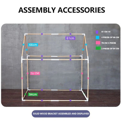 Children's Indoor Play Toys Teepee Luxury Princess Castle Playhouse Bed Wooden House Shaped Tent for Kid Good Vibrations