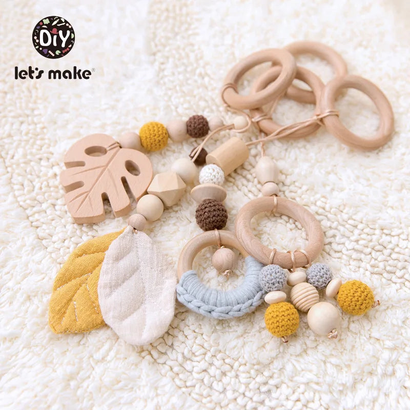 Baby Toys Wooden Play Gym Toys Nordic Baby Room Decor Wood Nursery Sensory Toy Gift Infant Room Clothes Rack Accessories Rattles Good Vibrations