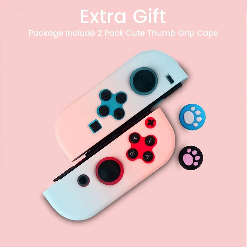 Kawaii Nintend Switch Pink Case Protective Hard Case Shell for Nintendos Switch Console JoyCon Colorful Back Cover Detachable Good Vibrations