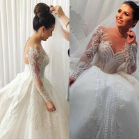 Elegant Vestidos De Noiva Plus Size Wedding Dress Customized Long Sleeve Svatební šaty Ball Gown Lace Cвадебное платье Good Vibrations
