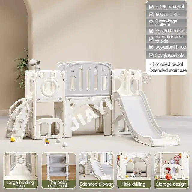 Plastic Swing Set with Slide and Playhouse for Outdoor Kids' Play for Gardens Sports Parks Schools Good Vibrations