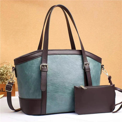 2022 New Bags Foreign Trade Models Stitching Design Shoulder Bag Large Capacity Mother and Child Bag Handbag Sets Good Vibrations