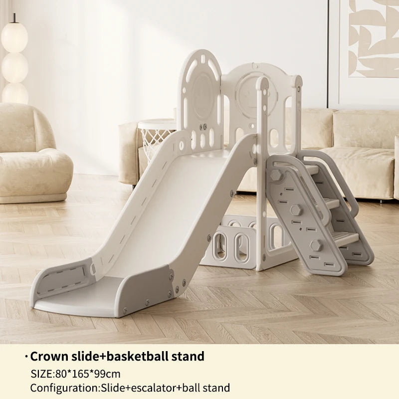 Feelbaby White Plastic Indoor Playground Set Swings Slide for Kids Home Garden Use-PE Material for Educational Shopping Mall Use Good Vibrations
