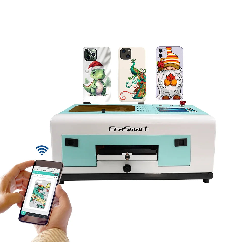Erasmart Automatic Smart Printer Machine Wifi Connection Phone Cases Printing Wireless UV Printer Good Vibrations