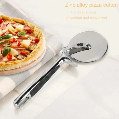 Kitchen Gadgets Pizza Peeler Zinc Alloy Smooth Sliding Pizza Cutter Wheel with Metal Handle Good Vibrations